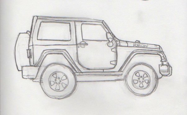 Внедорожник рисунок карандашом