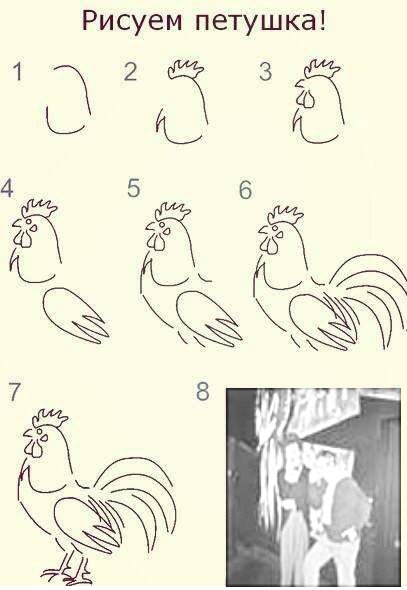 Рисование петушок