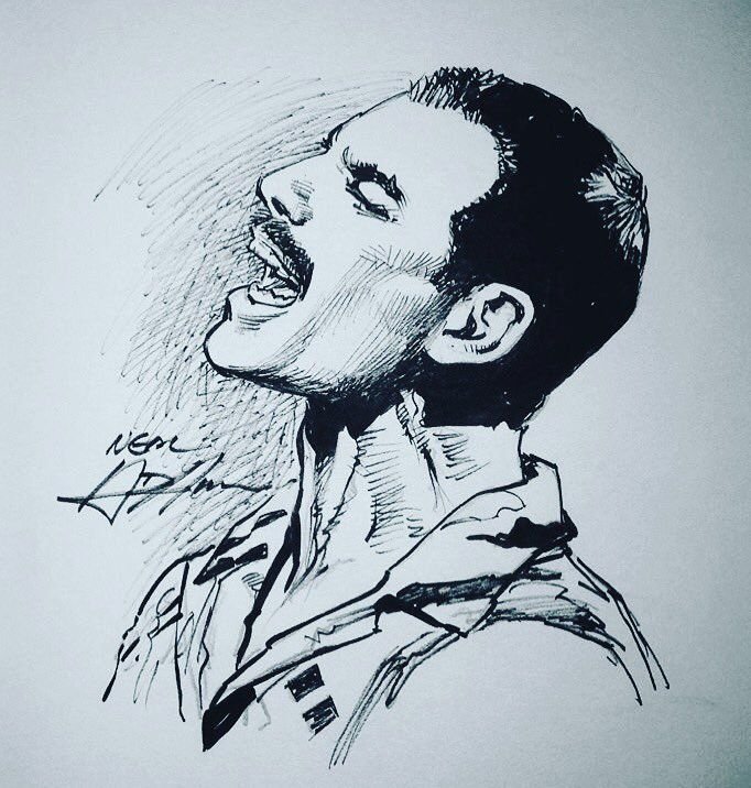Фредди Меркьюри рисунок