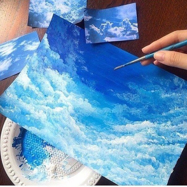 Рисование акрилом на бумаге