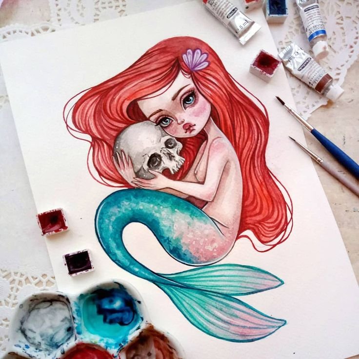 Идеи для рисования русалок