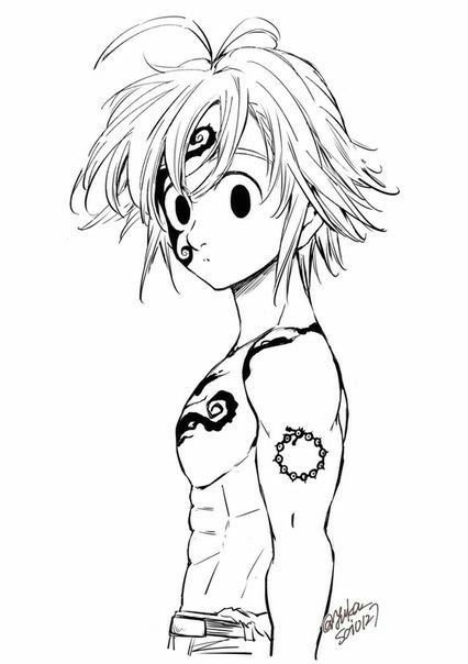 Аниме 7 грехов Мелиодас