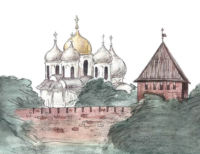 Великий Новгород иллюстрация