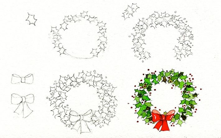Рисунок Рождественского венка