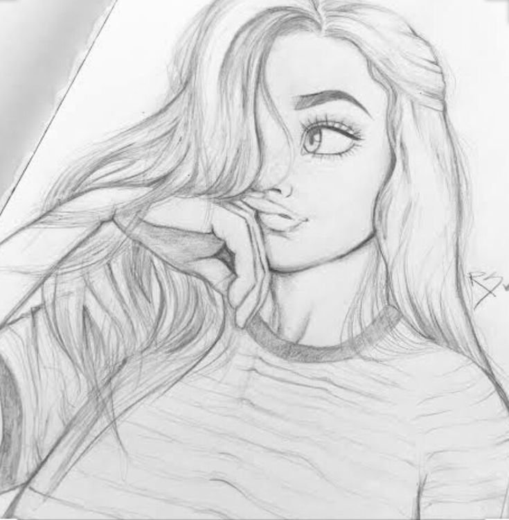 Рисунок девушки карандашом