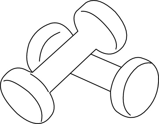 Гантели трафарет