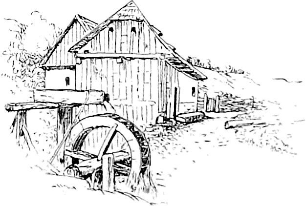 Мельница раскраска