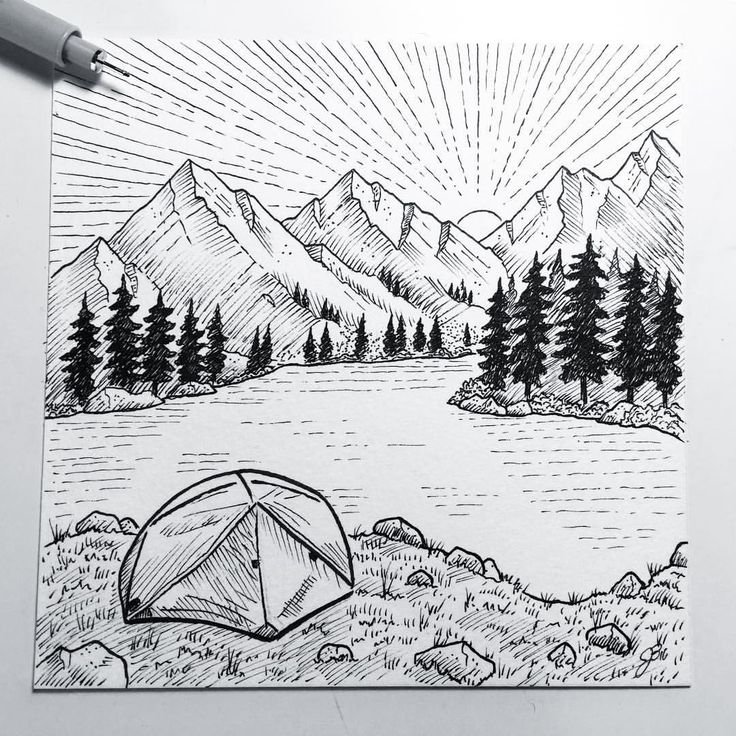Пейзаж карандашом