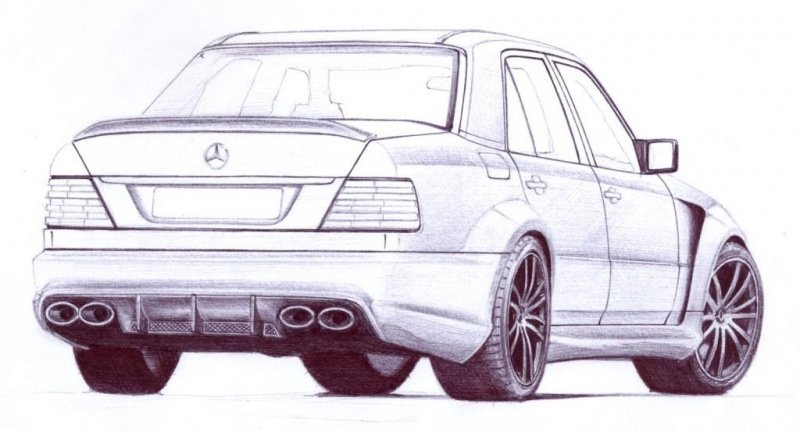 Мерседес w124 рисунок