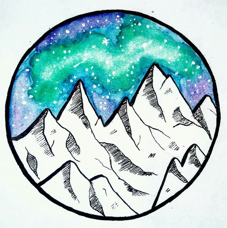 Рисунок космос для срисовки