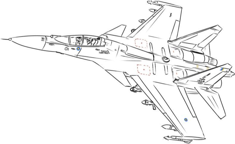 Рисунок самолета Су-27