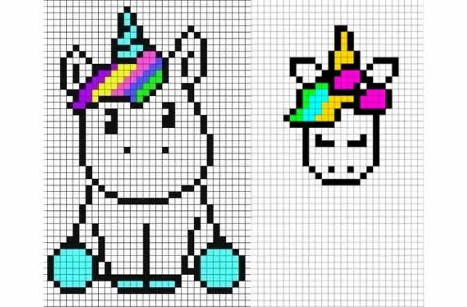 Рисунки по клеточкам маленькие