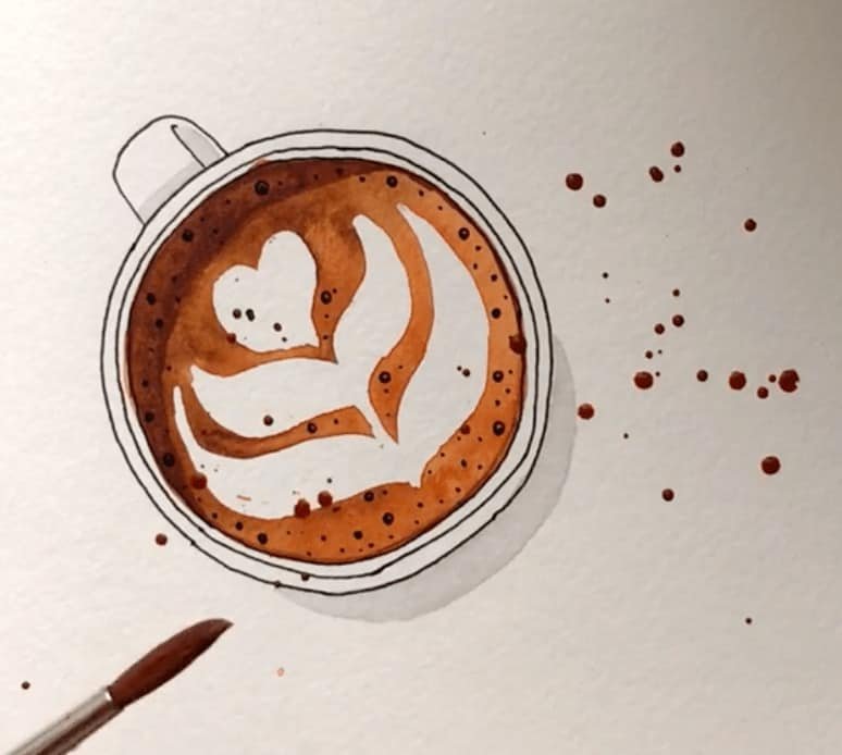 Кофейные рисунки на бумаге