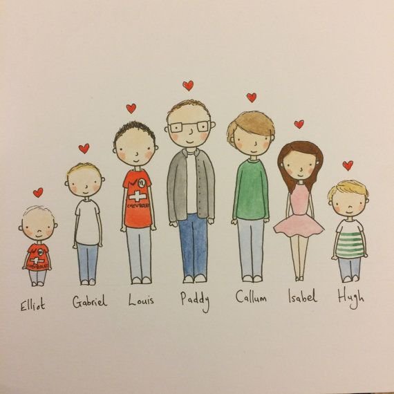 Семья милый рисунок