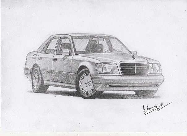 Мерседес 124 рисунок