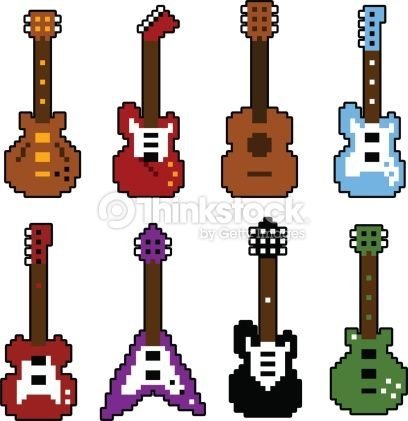 Гитара пиксель арт