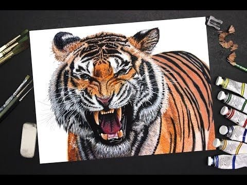 Тигр скетч маркерами