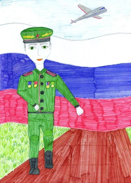 Детский рисунок солдата