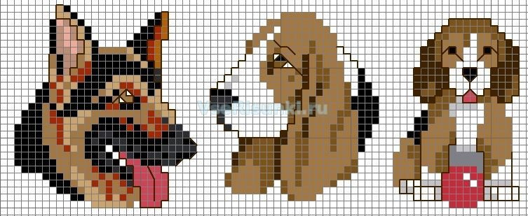Рисунки по клеточкам собаки