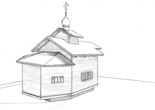 Церковь карандашом