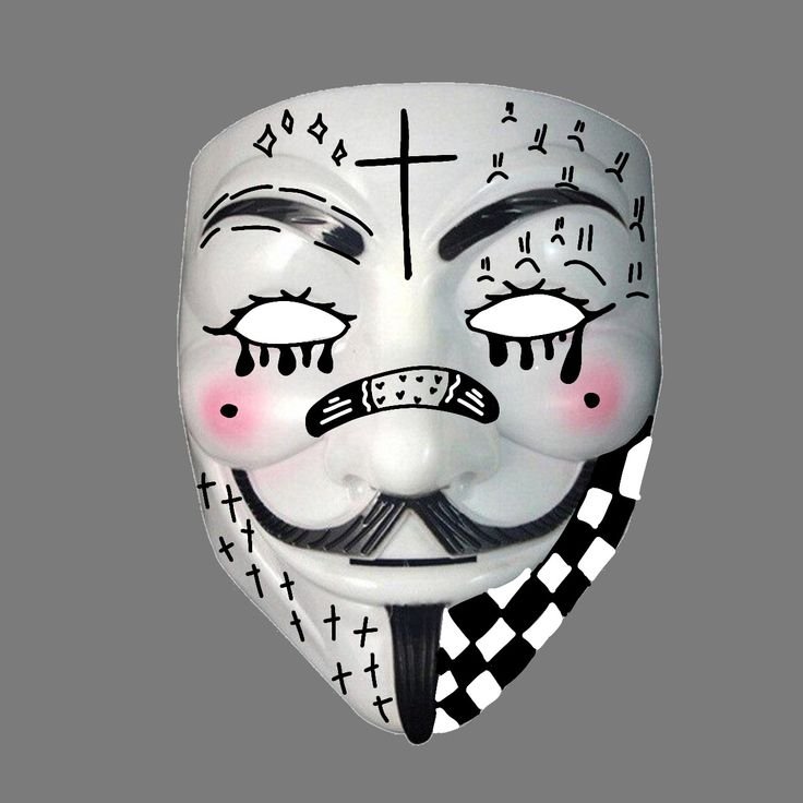 Маска Анонимуса украшенная