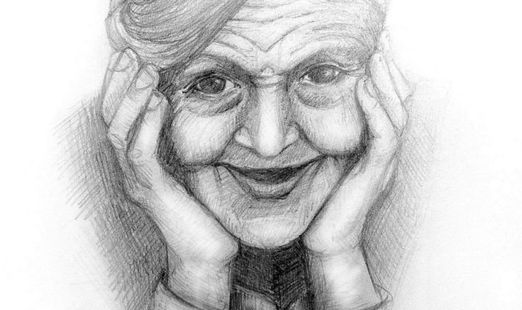 Бабушка рисунок карандашом