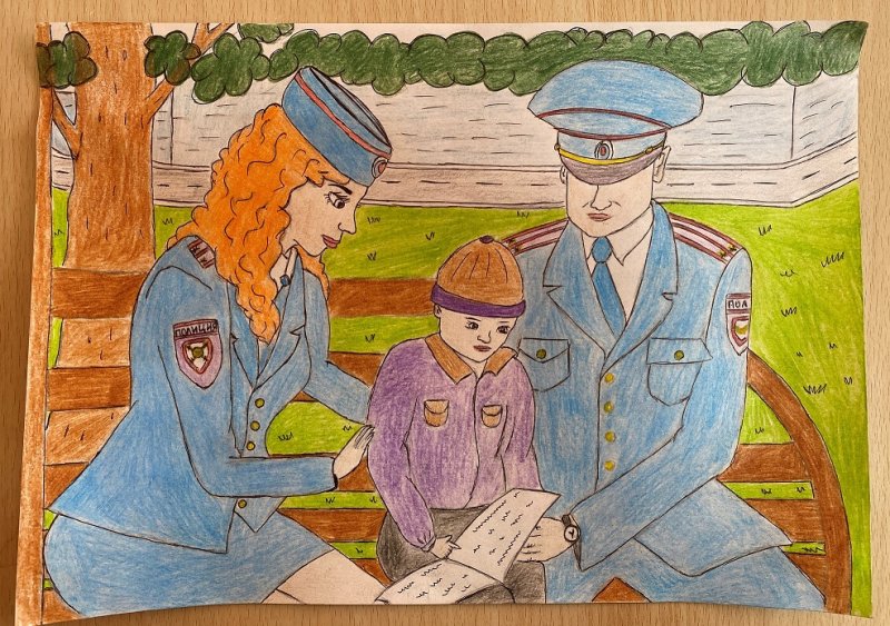 Конкурс рисунков полиция и дети