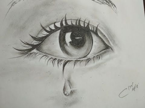 Глаз со слезой карандашом