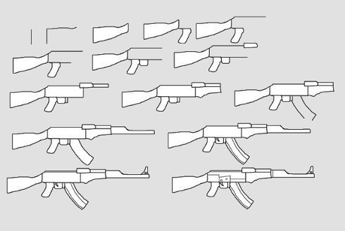 Как нарисовать АК 47