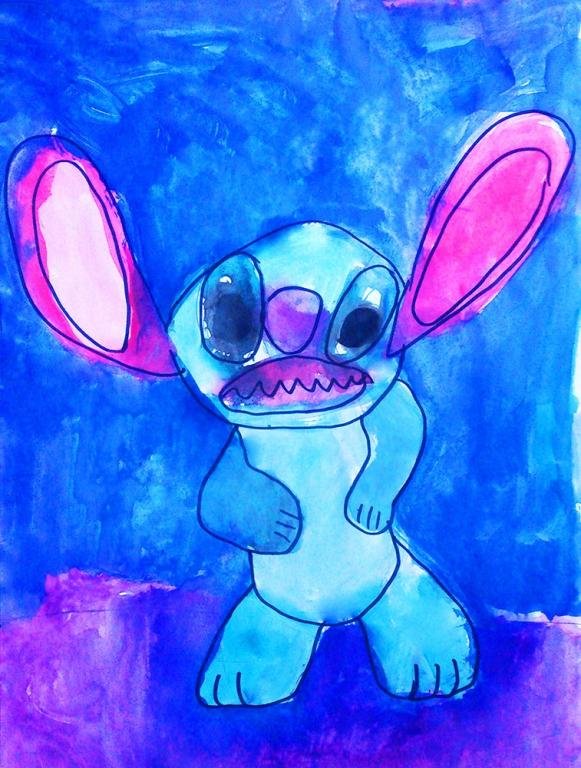 Рисунки для срисовки Стич легкие