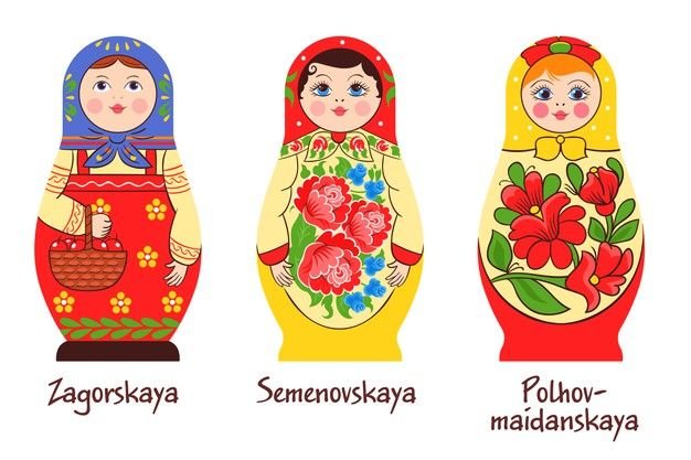 Матрешка Хохлома рисунок