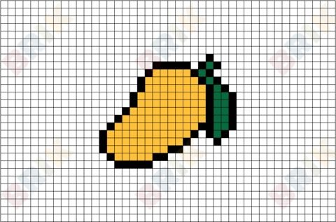 Рисунки по клеточкам фрукты
