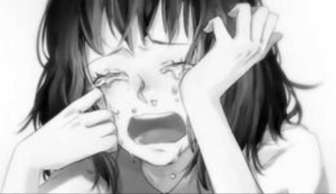 Плачущая аниме девочка