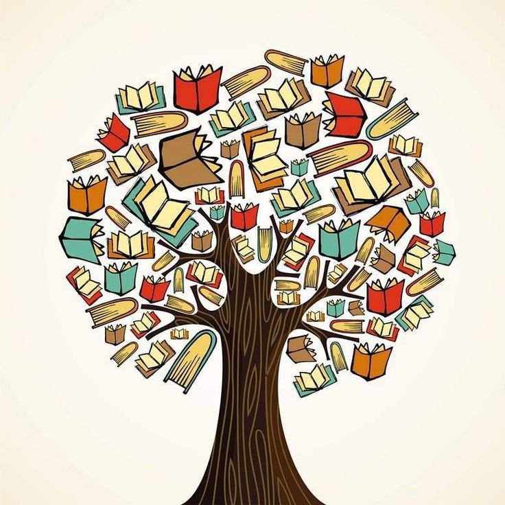 Книжное дерево в библиотеке