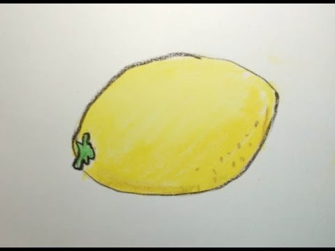 Лимон рисунок для детей карандашом