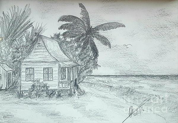 Рисовать дом на берегу моря