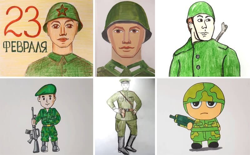 Солдат рисунок для детей