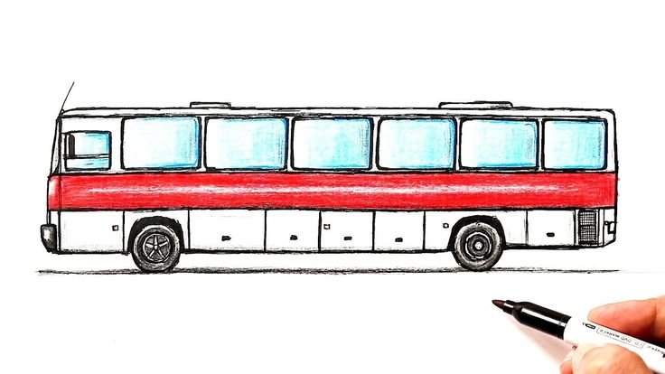 Автобус пошаговое рисование