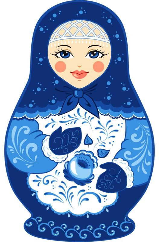 Матрешка Гжель рисунок