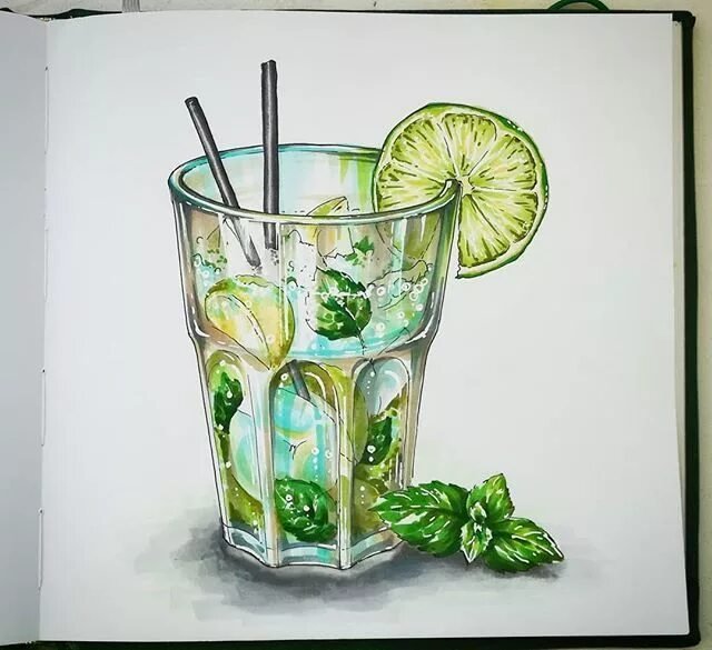 Коктейль рисунок