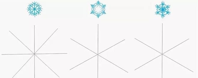 Снежинки для рисования с детьми