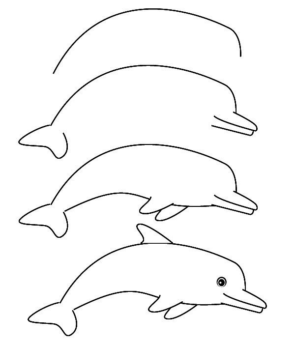 Дельфин нарисовать