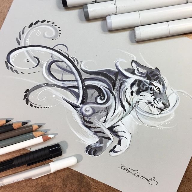 Рисунки животных фломастерами