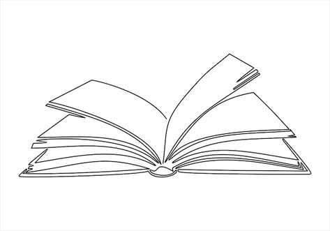 Рисунок открытой книги карандашом