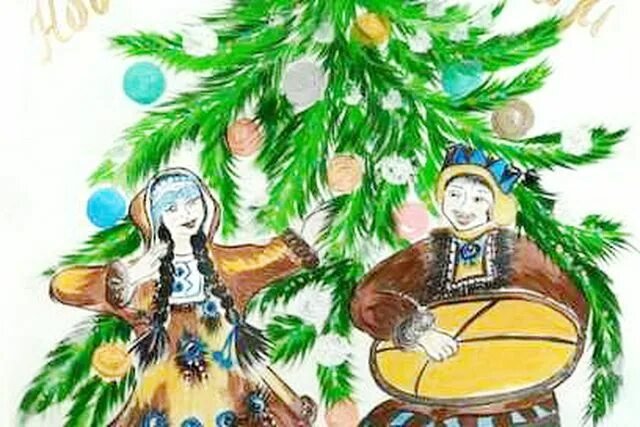 Новогодняя Камчатка детские рисунки