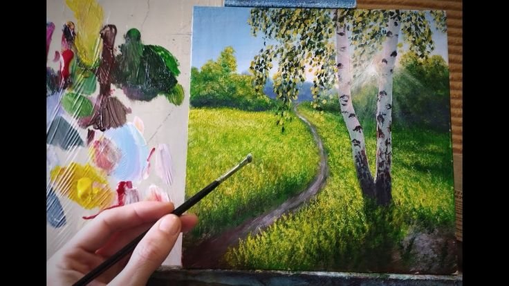 Пейзаж красками для начинающих