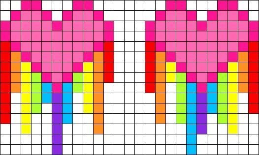 Маленькие рисунки по клеточкам разноцветные