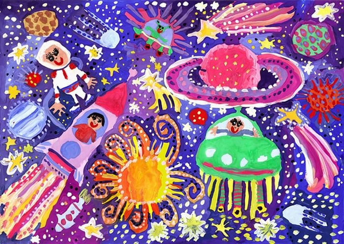 Рисунок на тему космос на конкурс