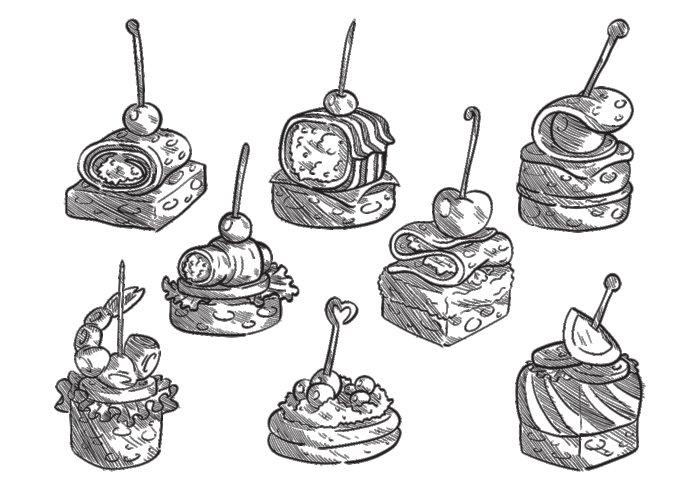 Закуски рисунок