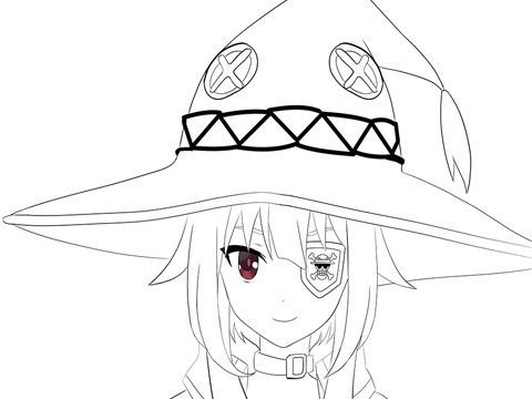 Аниме раскраска Мегумин